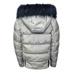 Дамско пухено яке с качулка, City Angels Jeans, Бежово, 6825
